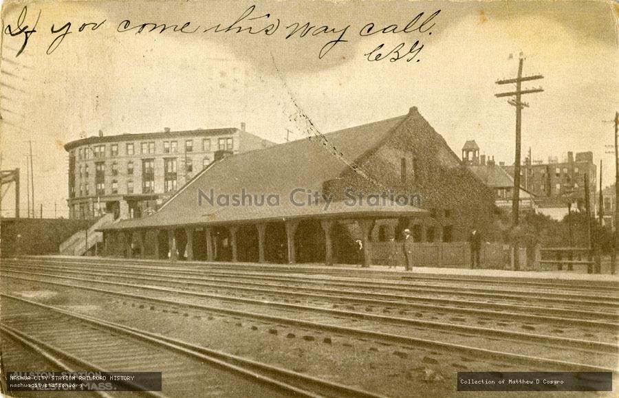 Postcard: Allston Station, Allston, Massachusetts